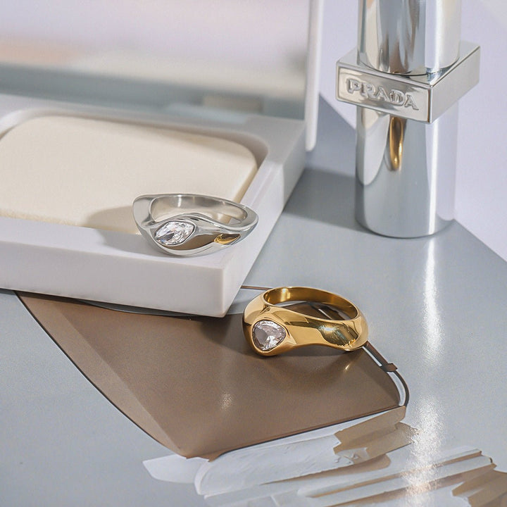 Double Mixed Metal Ring - iceandgold