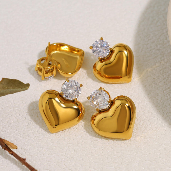 Studded Heart Earrings