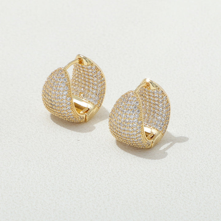Ice & Gold Huggie Hoop Earrings