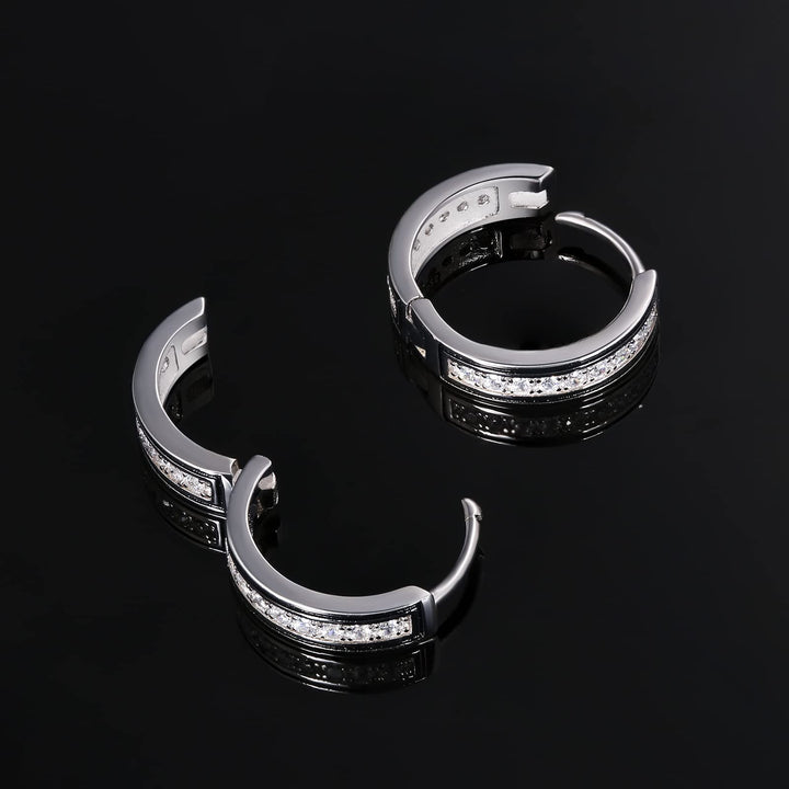 White Gold Iced Out Mini Hoop Earrings