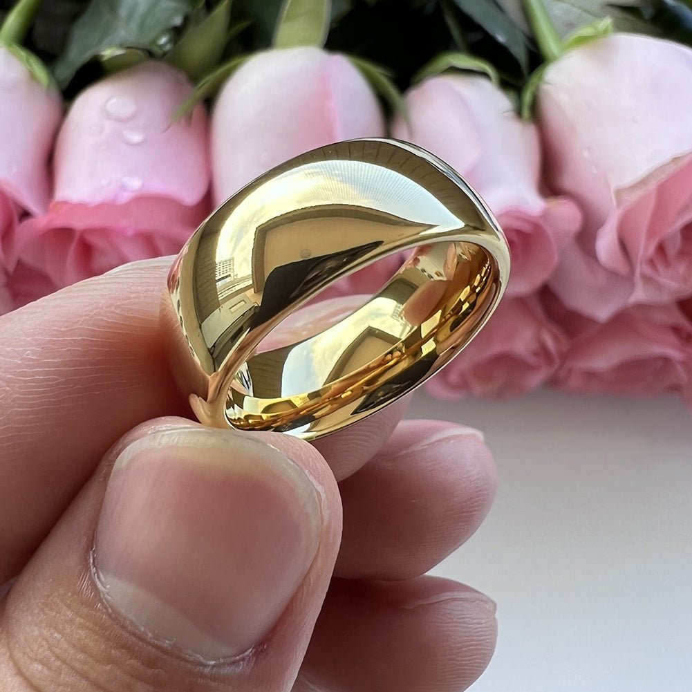 8mm Gold Eternity Wedding Band Ring - iceandgold