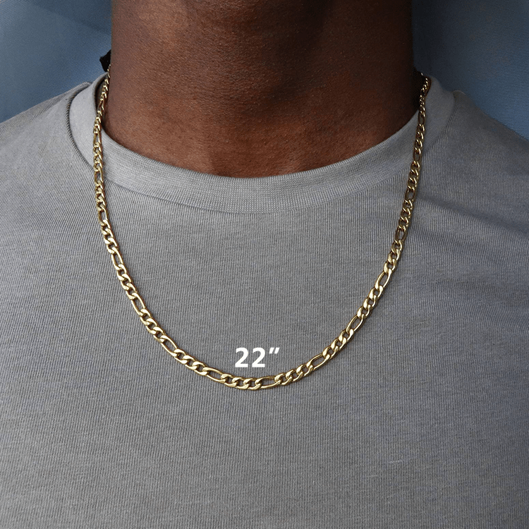 5mm Gold Figaro Chain - iceandgold