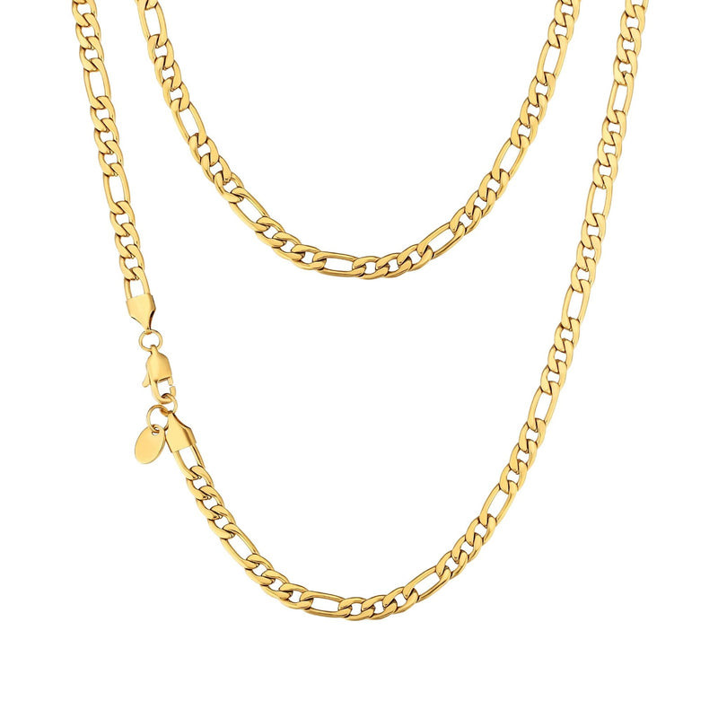5mm Gold Figaro Chain - iceandgold