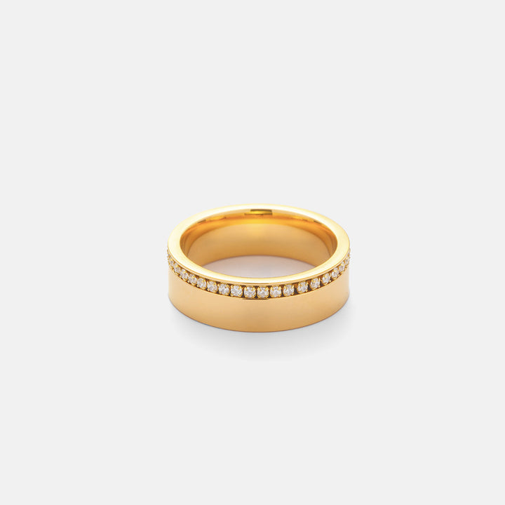 Gold Ring with One Layer Stones