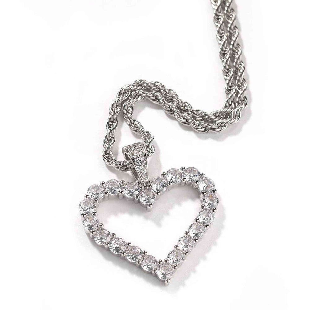 Silver Heart Pendant Necklace - iceandgold