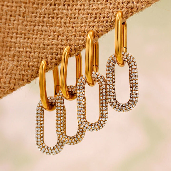Pave Double Huggies Earrings - iceandgold