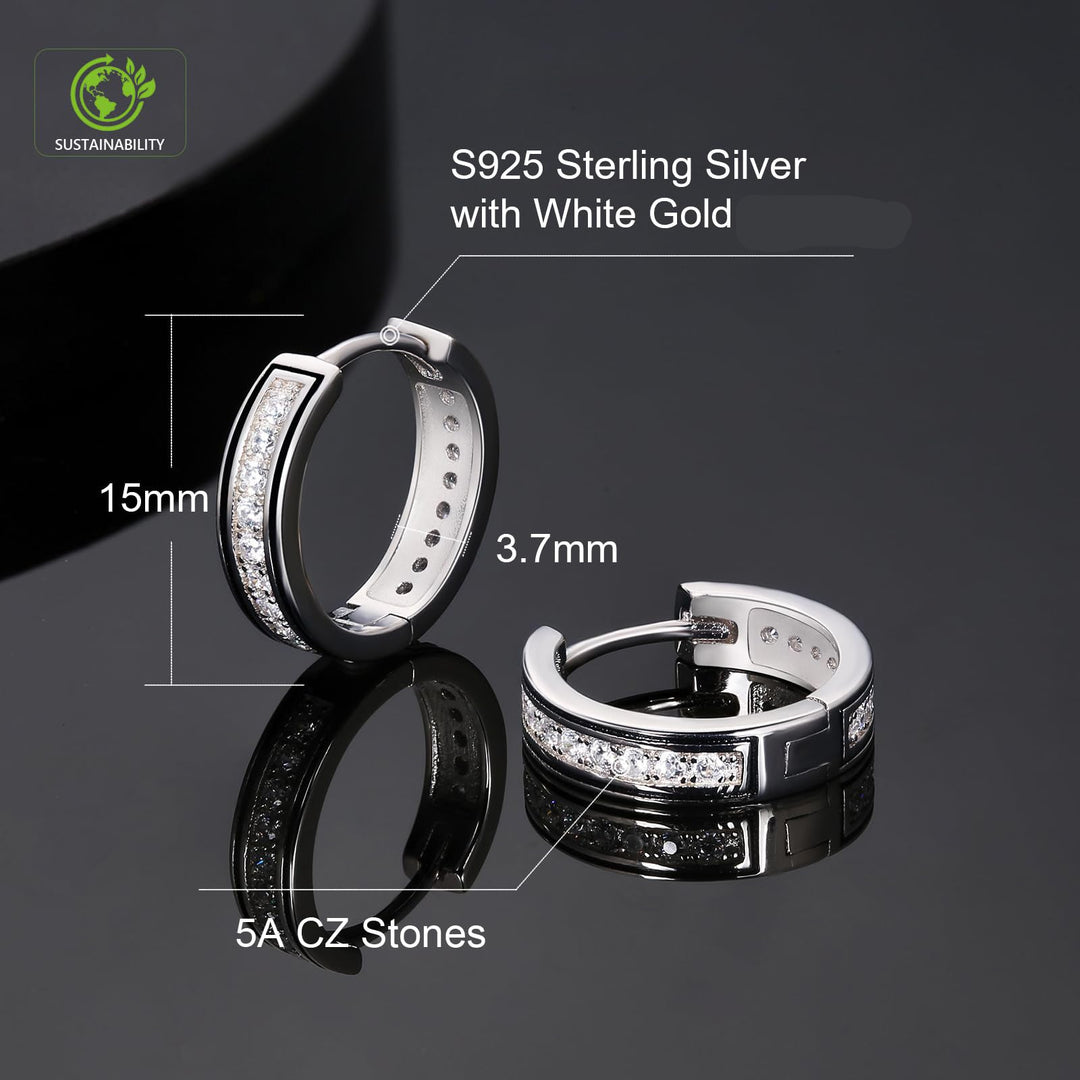 White Gold Iced Out Mini Hoop Earrings