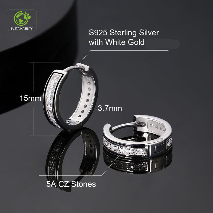 White Gold Iced Out Mini Hoop Earrings