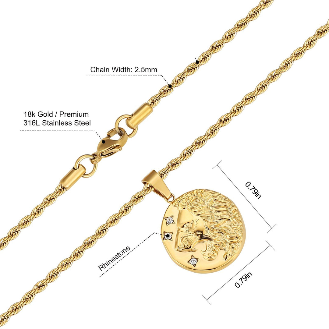 Gold Lion Coin Pendant (Mini Pendant)