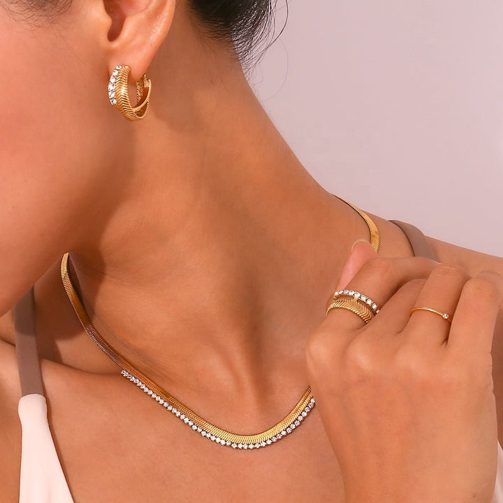 Studded Hoop Earrings - iceandgold