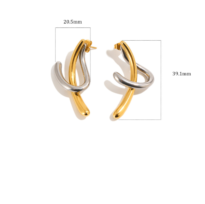 Criss-Cross Mixed Metal Earrings