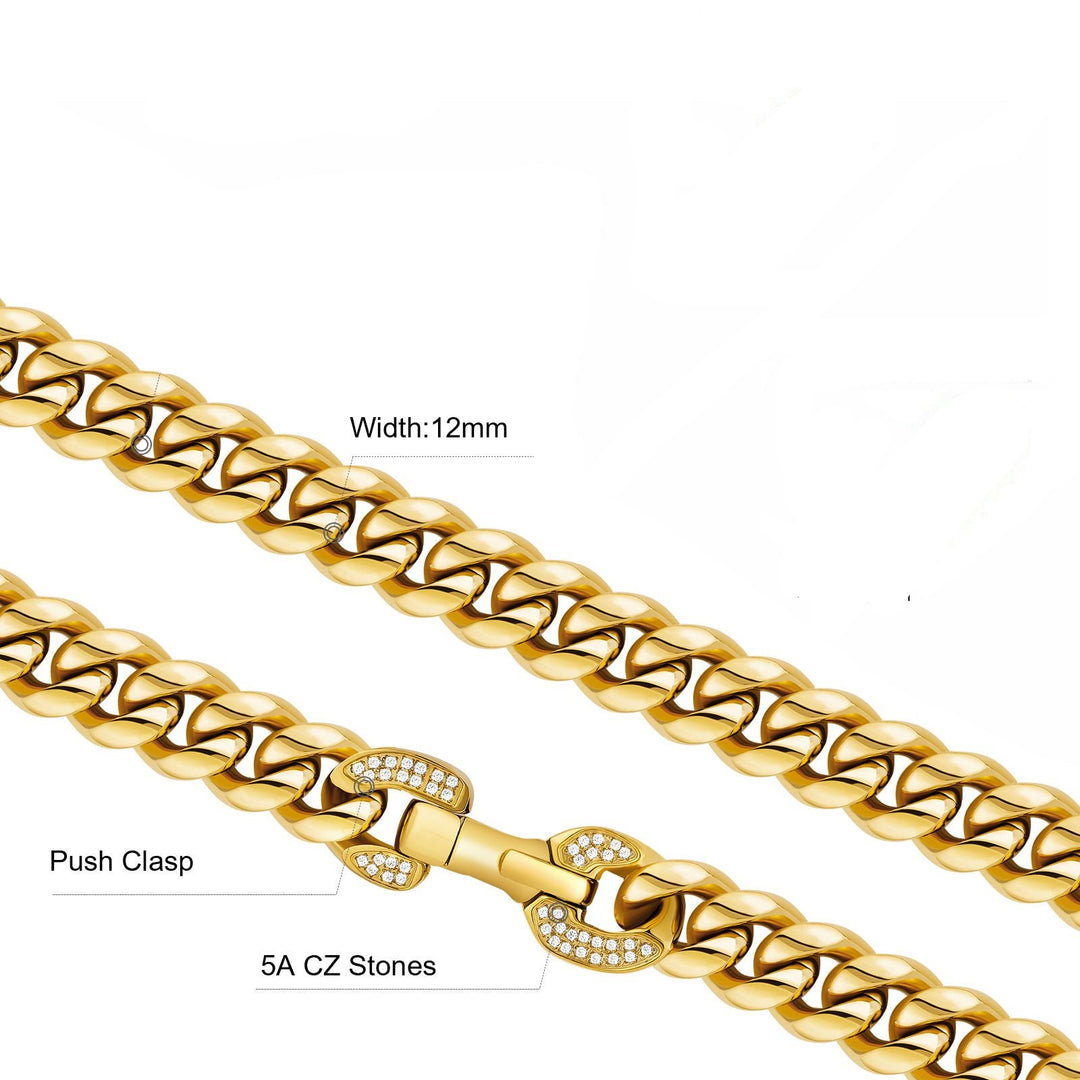 18k Gold Filled 12mm Miami Cuban Link Chain