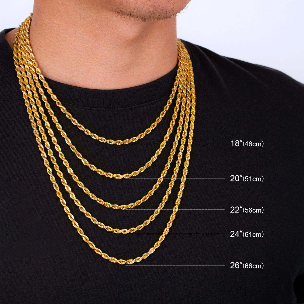 6mm Rope Chain & Bracelet Set - iceandgold