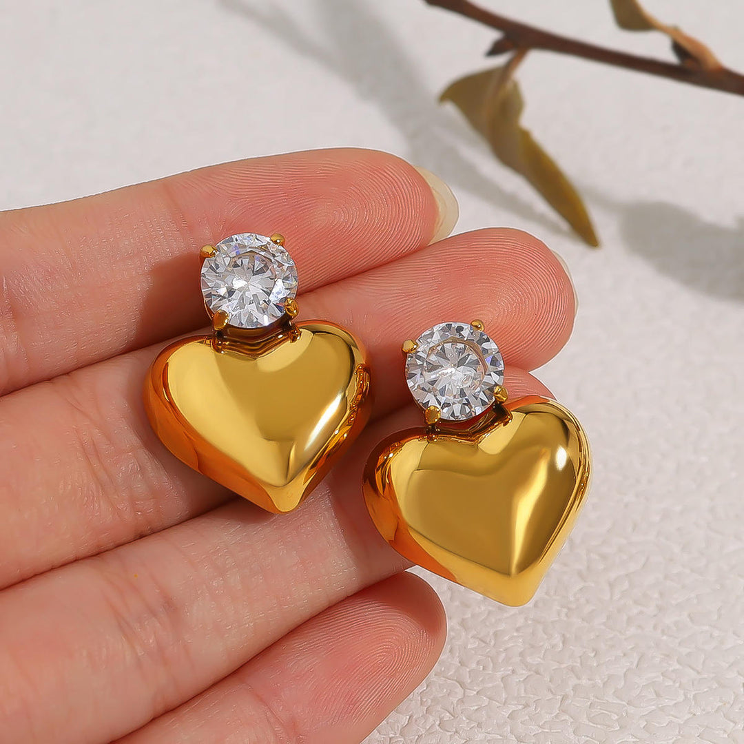 Studded Heart Earrings