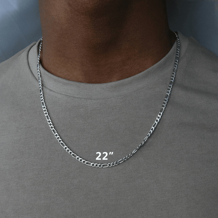 5mm White Gold Figaro Chain - iceandgold