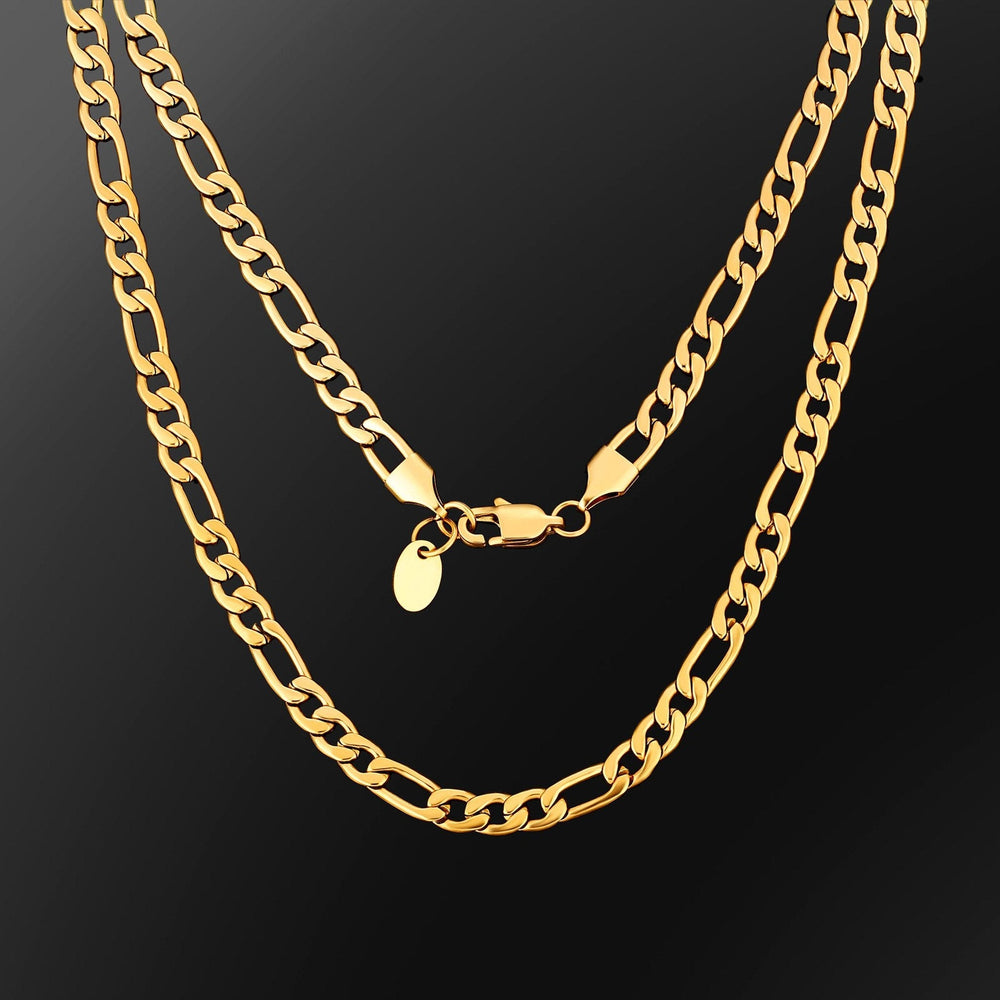 5mm Gold Figaro Chain - iceandgold