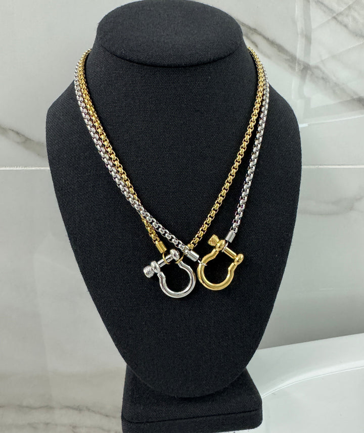 Double the Horseshoe Necklace Stack