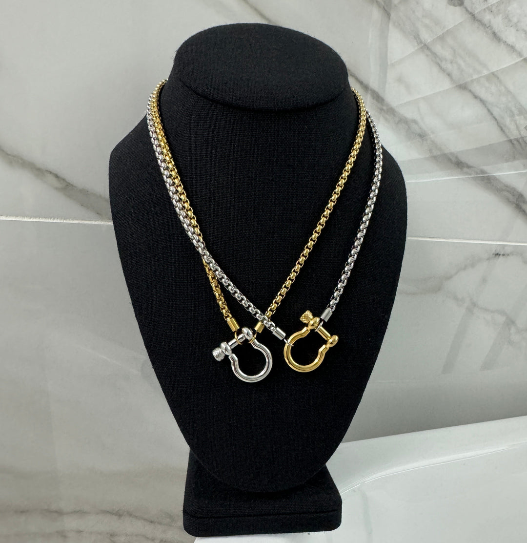 Double the Horseshoe Necklace Stack