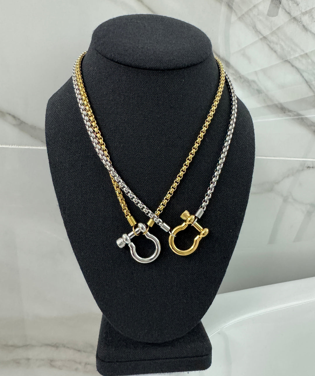 Double the Horseshoe Necklace Stack