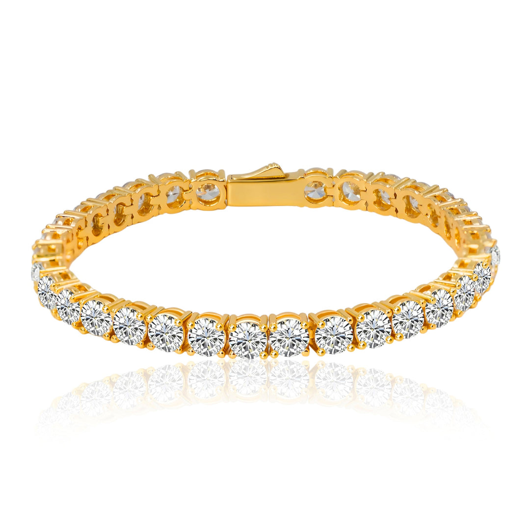 5mm Ice and Gold Tennis Bracelet (Unisex)