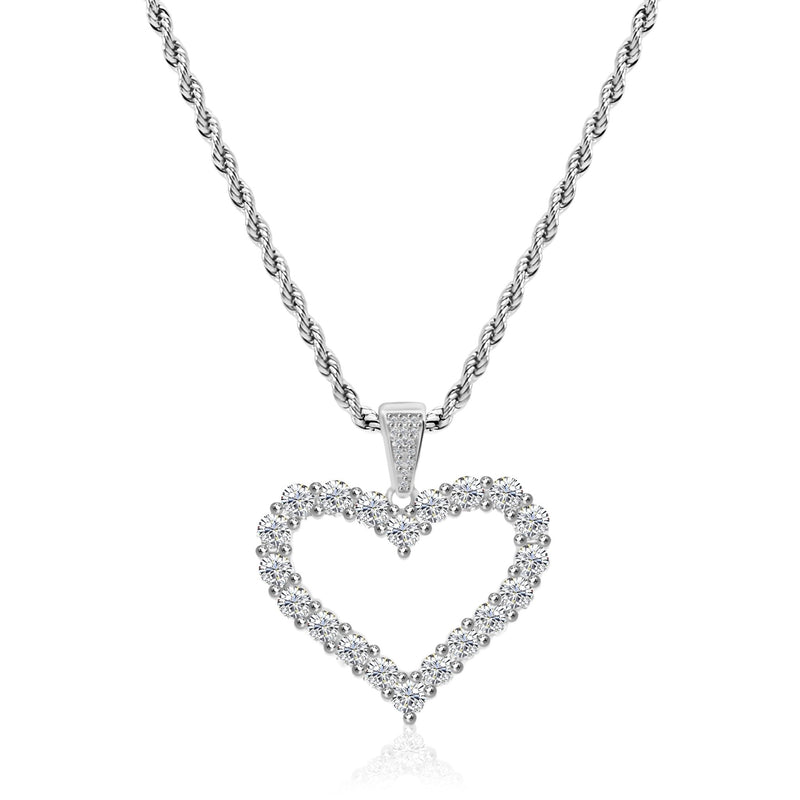 Silver Heart Pendant Necklace - iceandgold