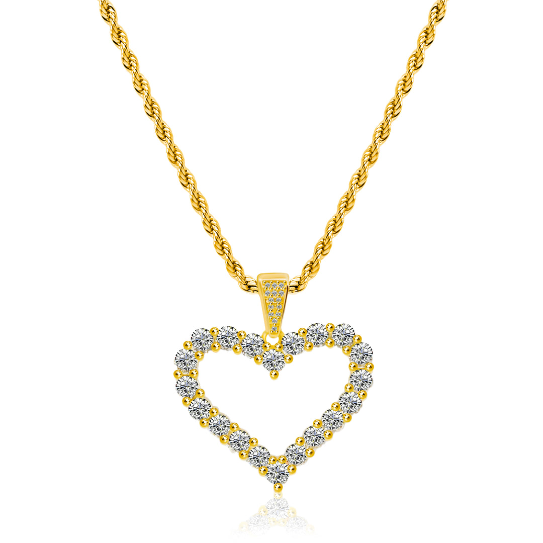 Gold Heart Pendant Necklace