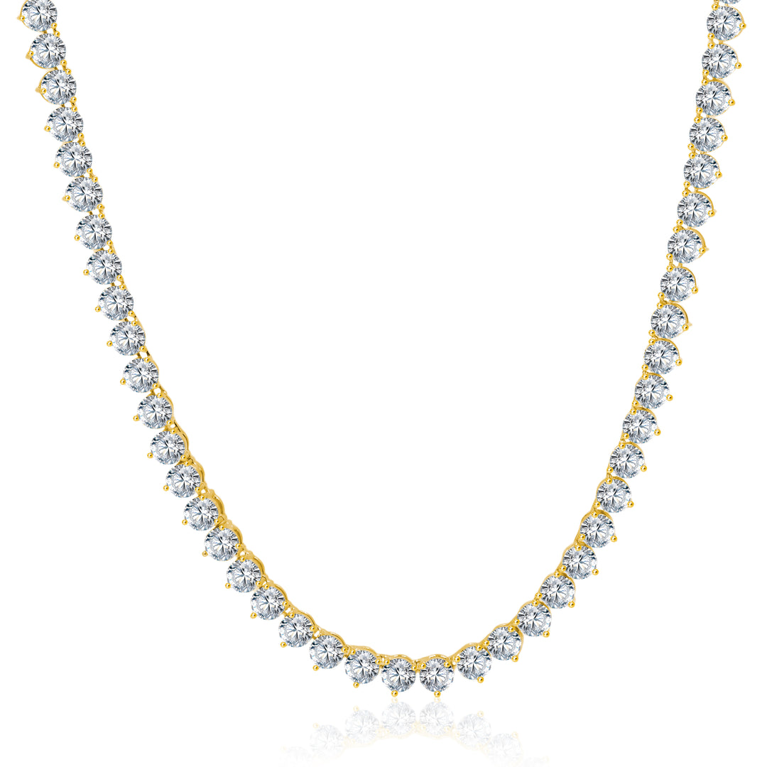 6mm Three Prong Tennis Necklace