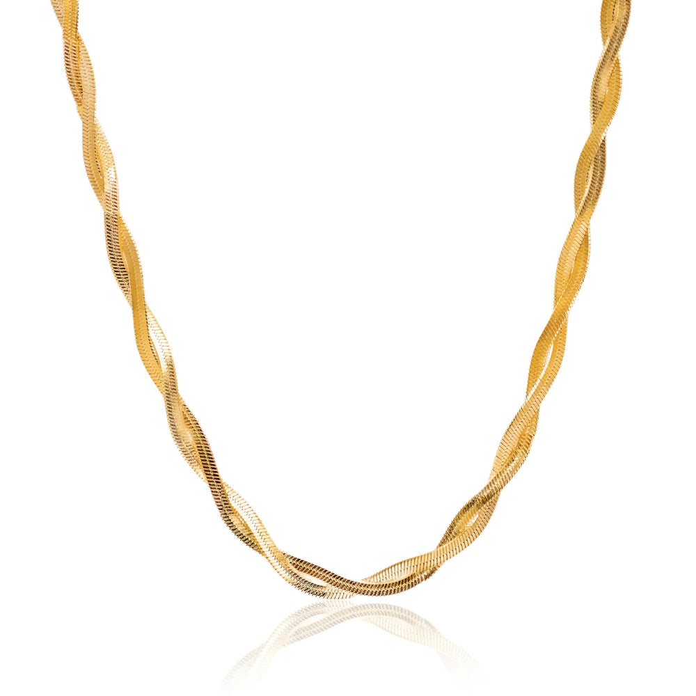 Gold Twisted Herringbone Set - iceandgold