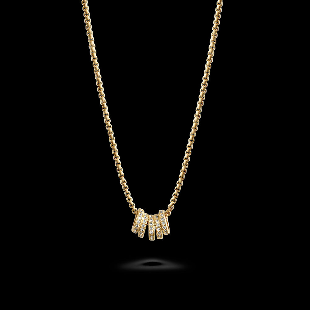 Gold Chain with Ring Pendants