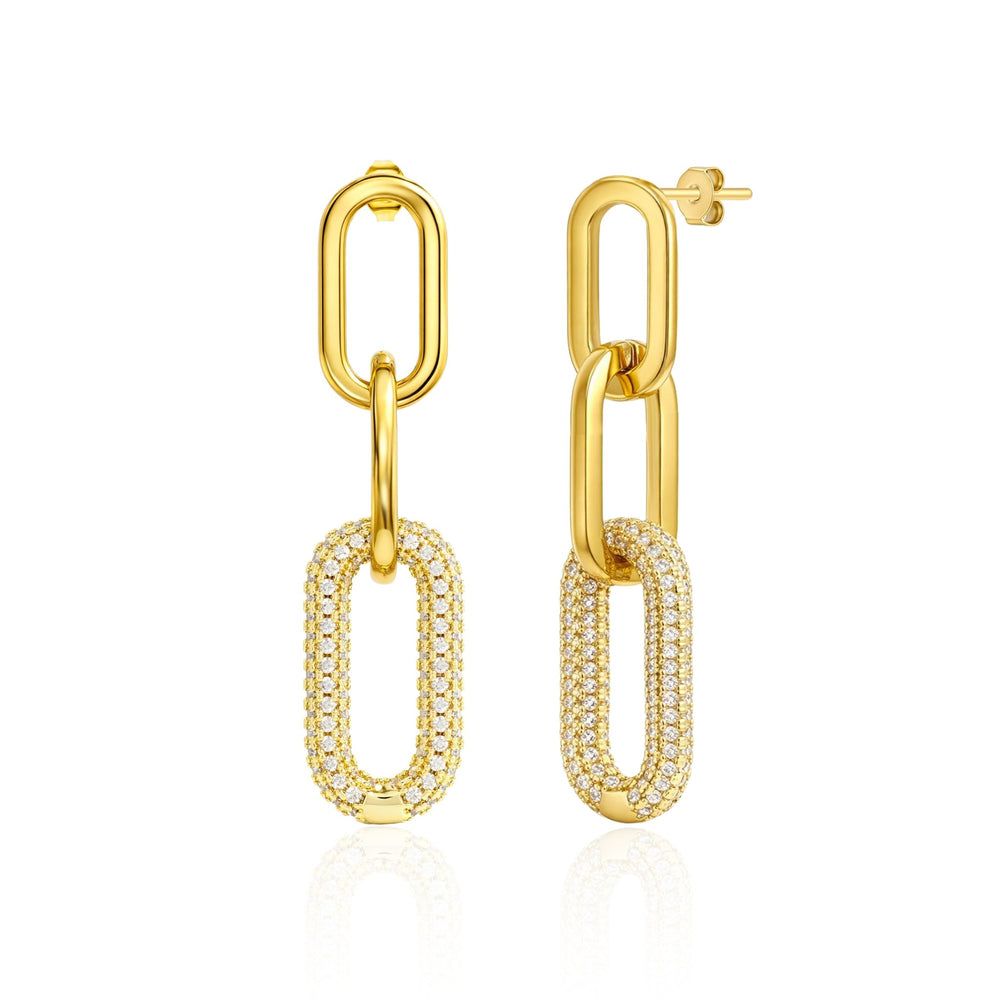 Gold Link Earrings - iceandgold