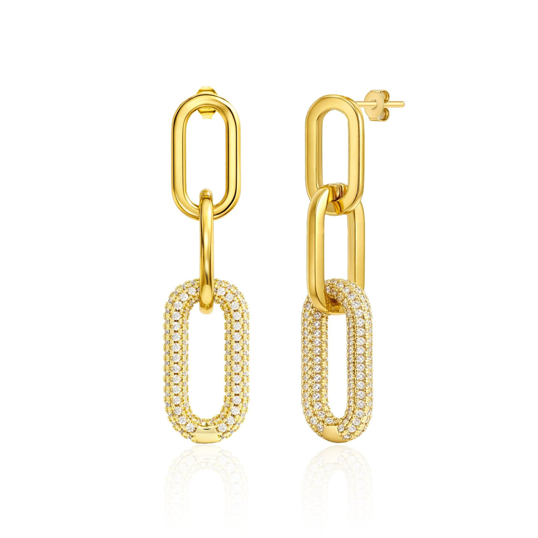 Gold Link Earrings - iceandgold