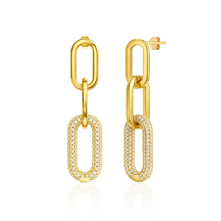 Gold Link Earrings - iceandgold