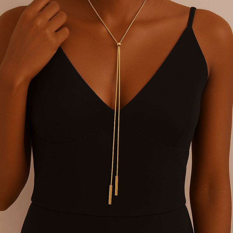 Mini Ball Lariat Necklace - iceandgold