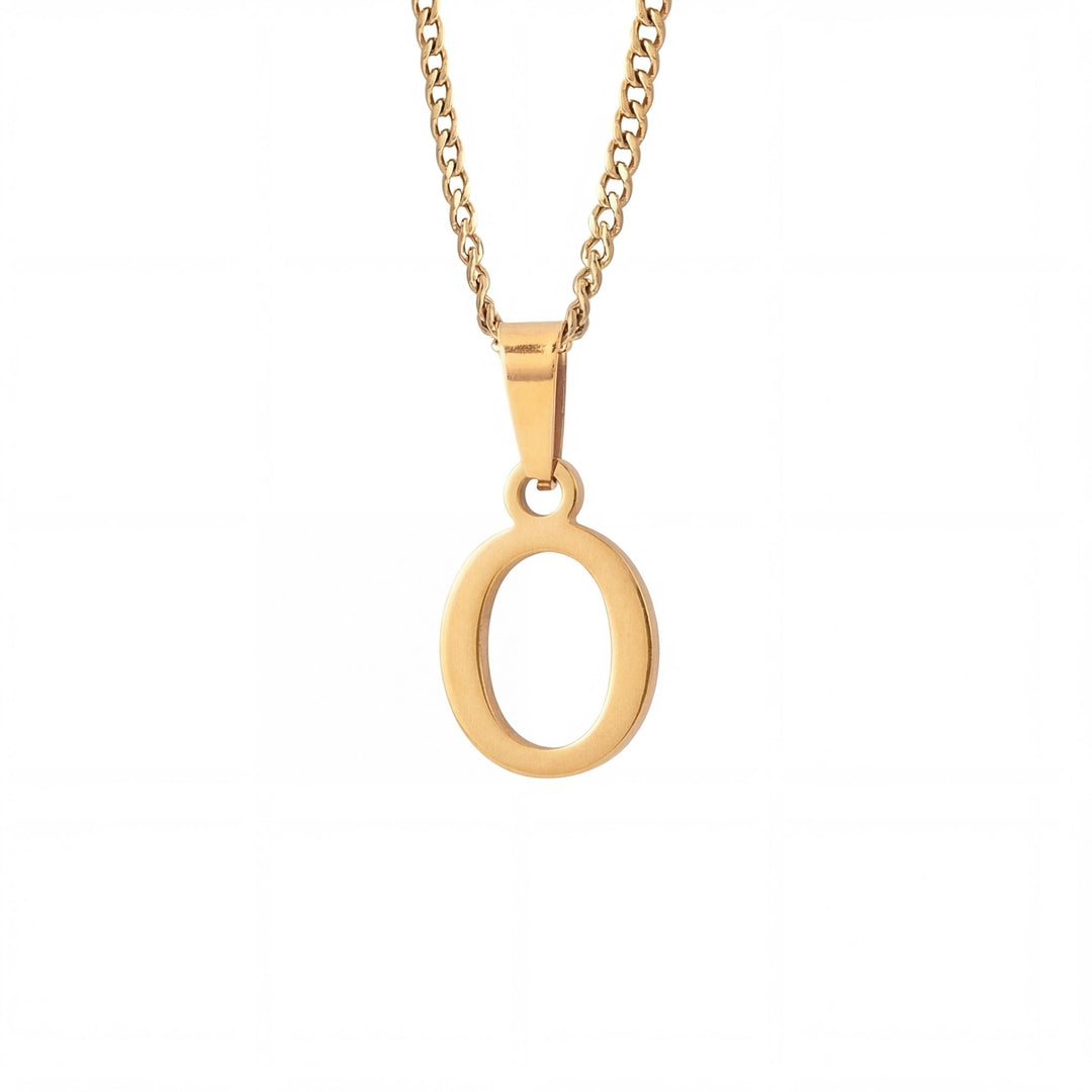 Gold Letter Pendant with Cuban Chain - iceandgold