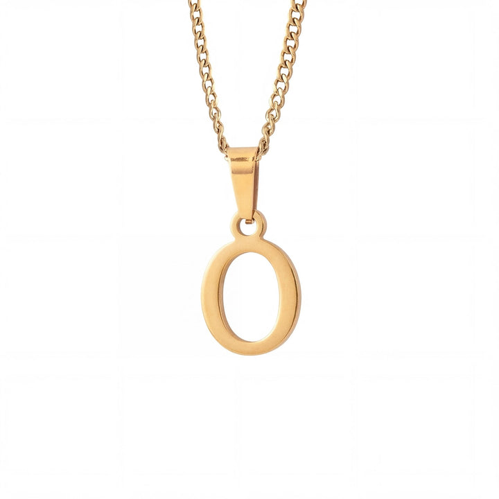 Gold Letter Pendant with Cuban Chain - iceandgold