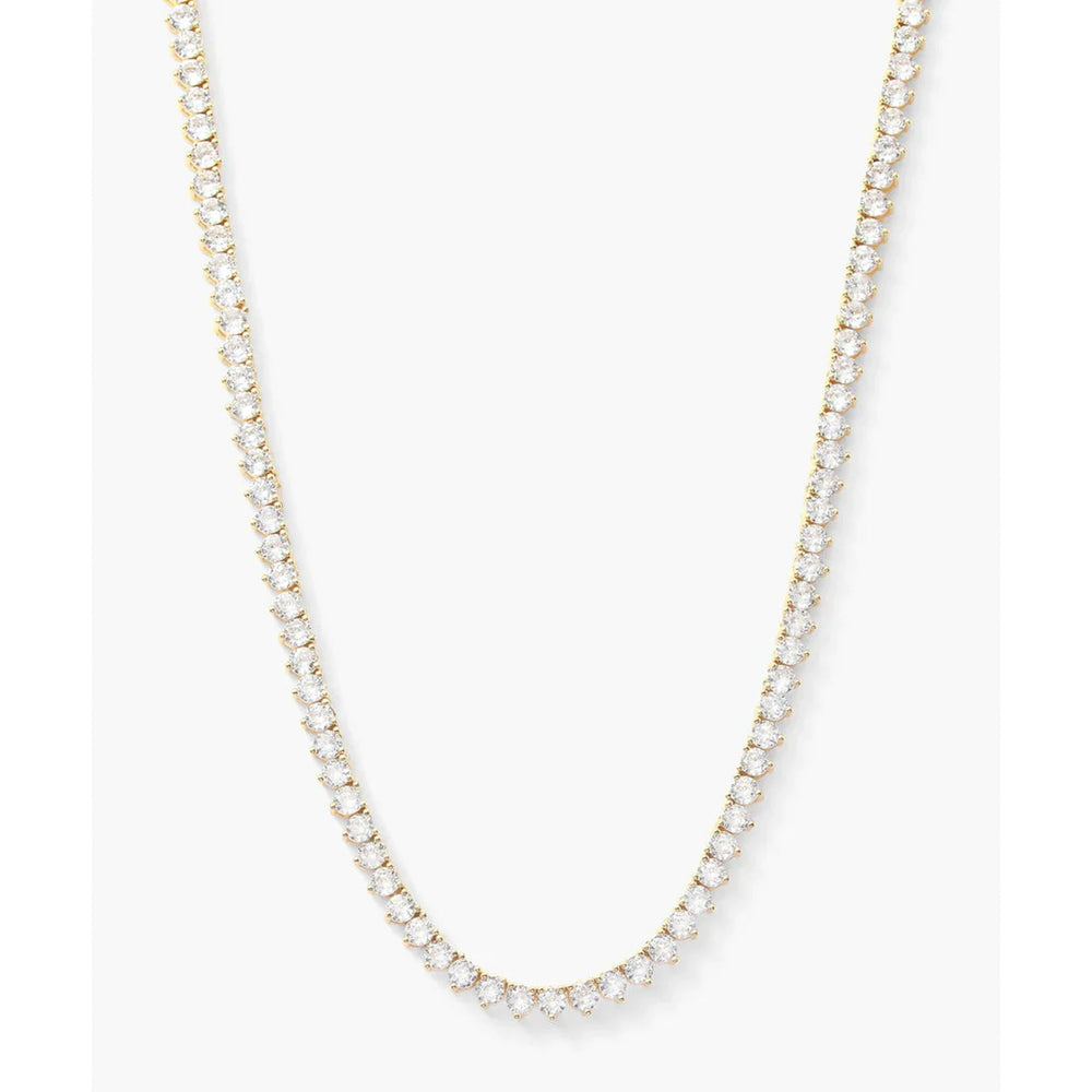 4mm Three Prong Tennis Necklace - iceandgold