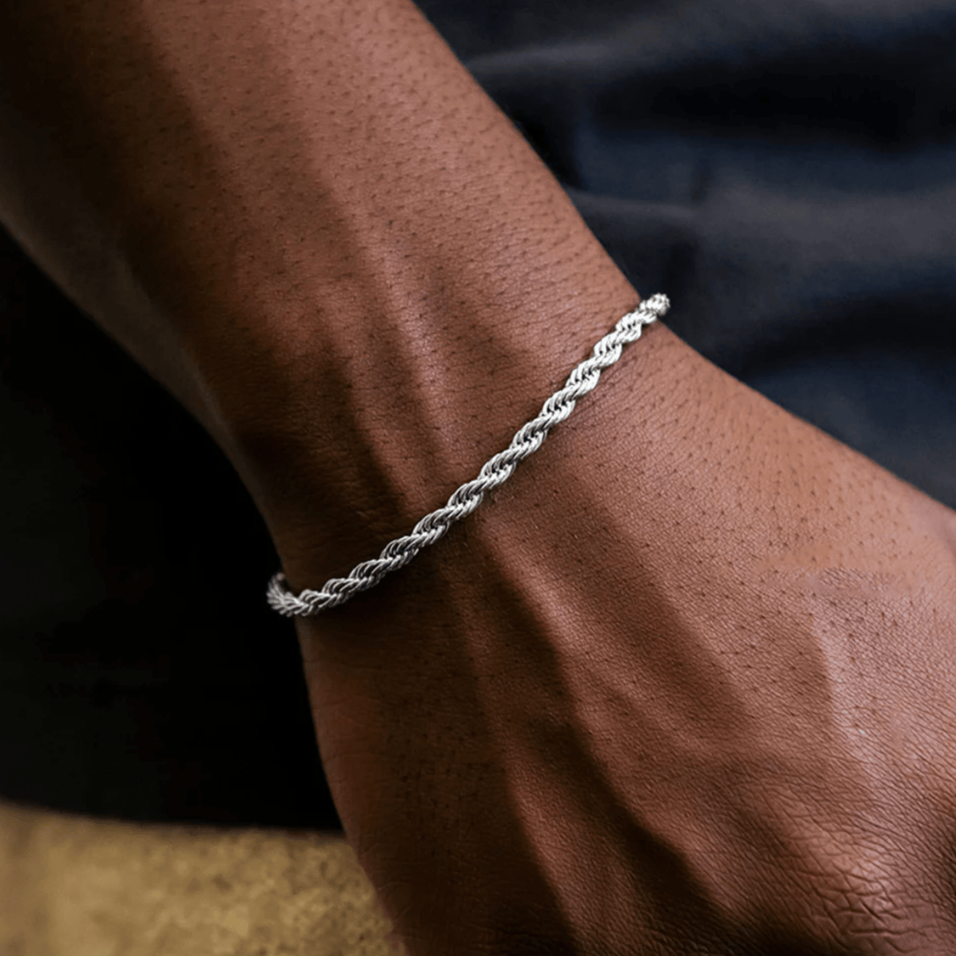 3mm Silver Rope Bracelet