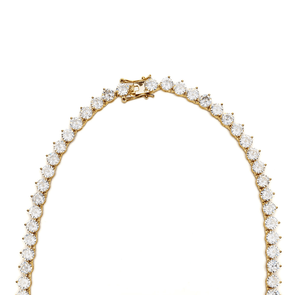 6mm Three Prong Tennis Necklace - iceandgold