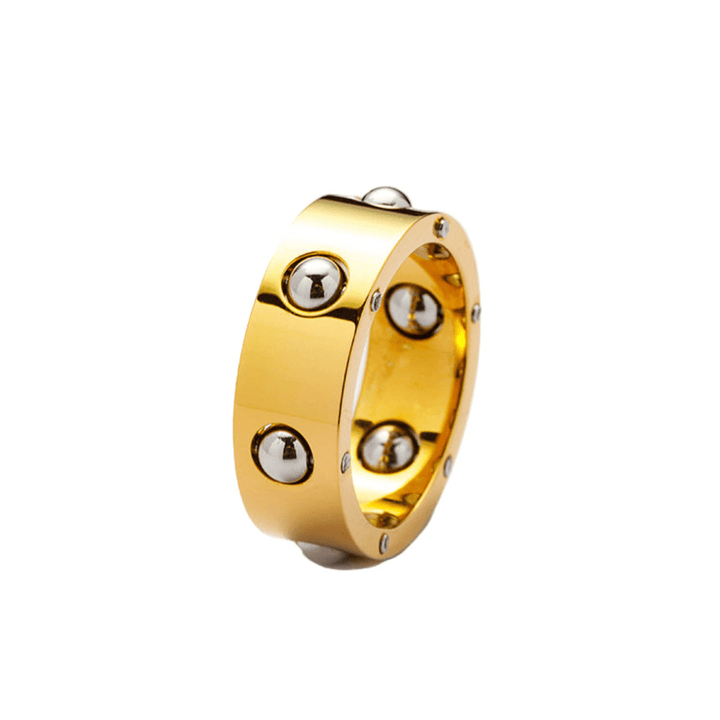 Gold Ring with Mini Balls - iceandgold