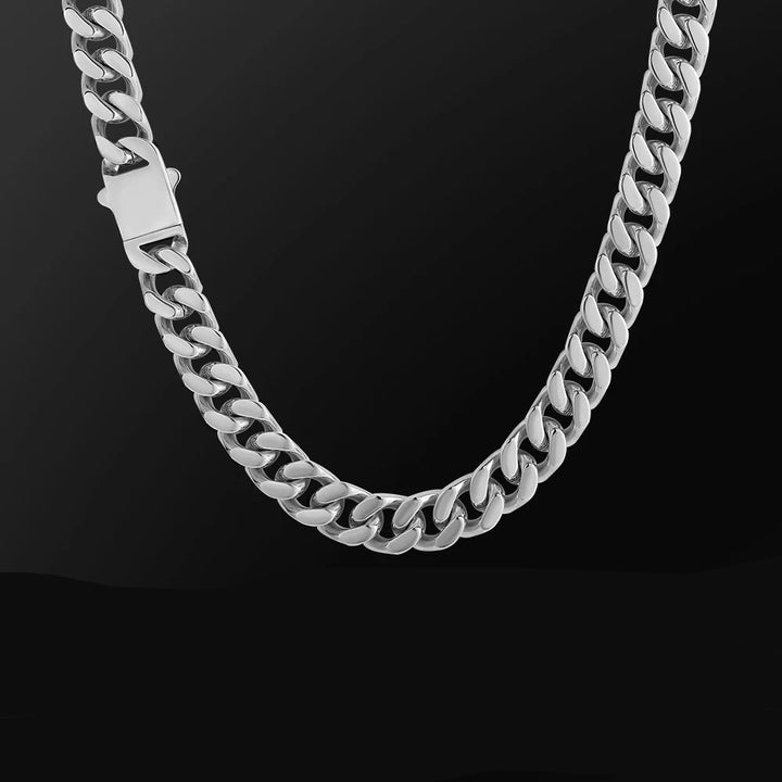 White Gold 12mm Miami Cuban Link Necklace