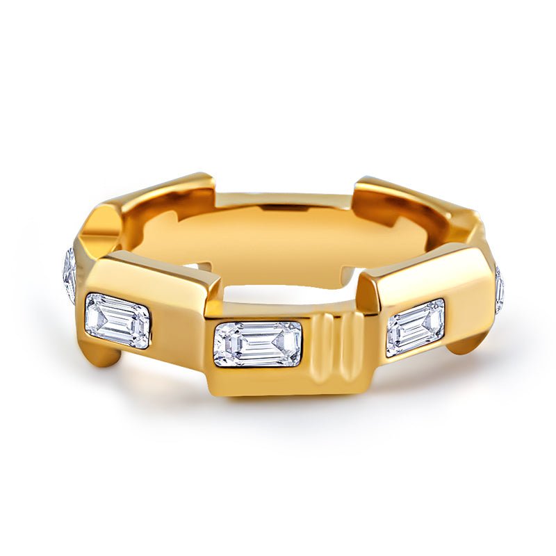 Baguette Link Ring - iceandgold
