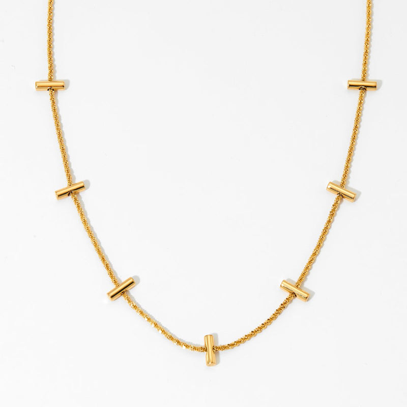 Gold Bar Link Necklace - iceandgold