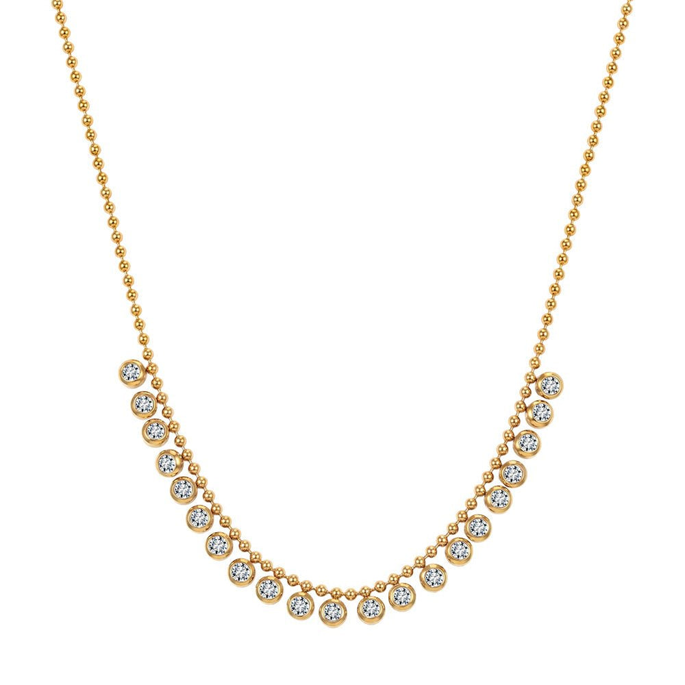 Bezel Drop Necklace - iceandgold
