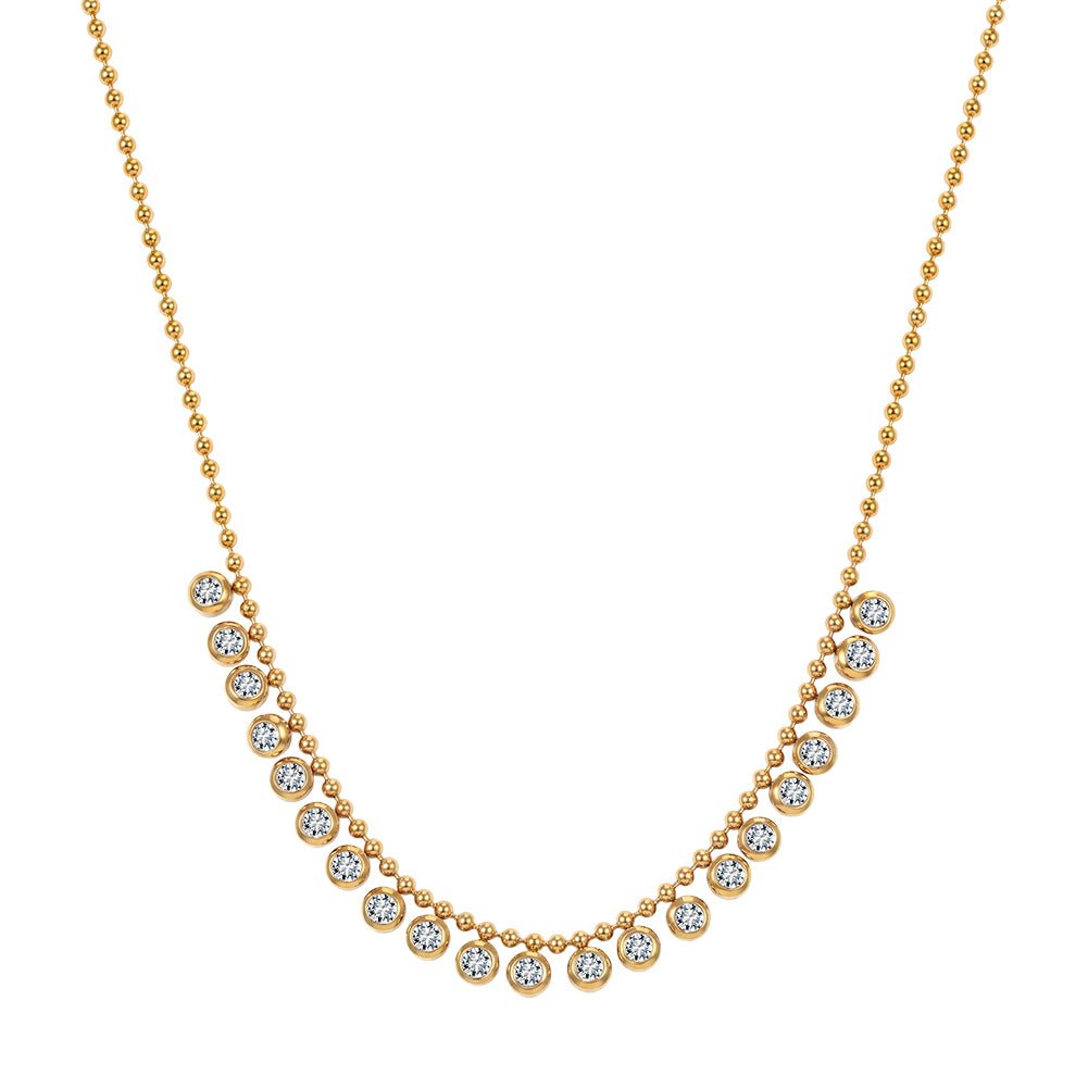 Bezel Drop Necklace - iceandgold