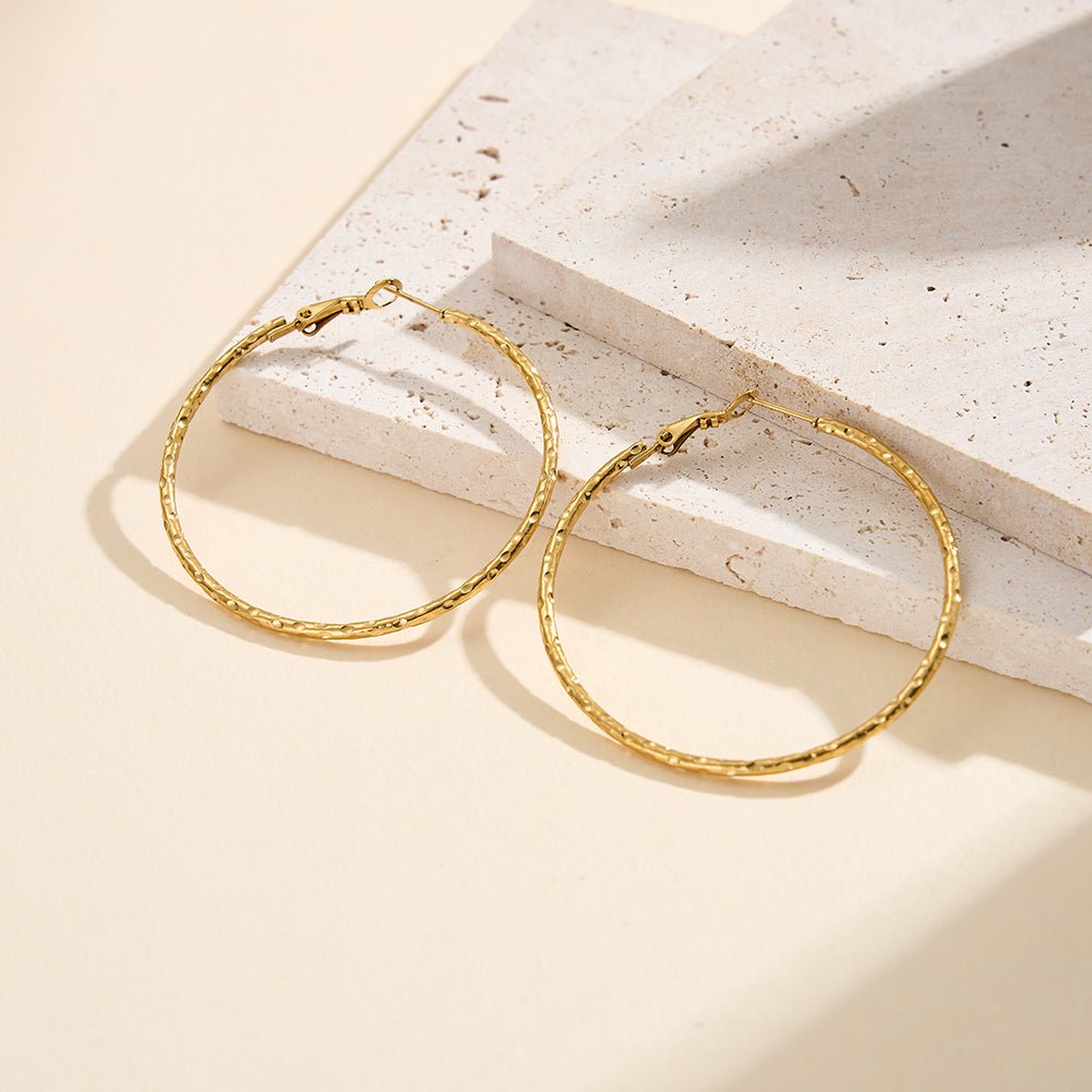 Classic 50mm Gold Hoops - iceandgold