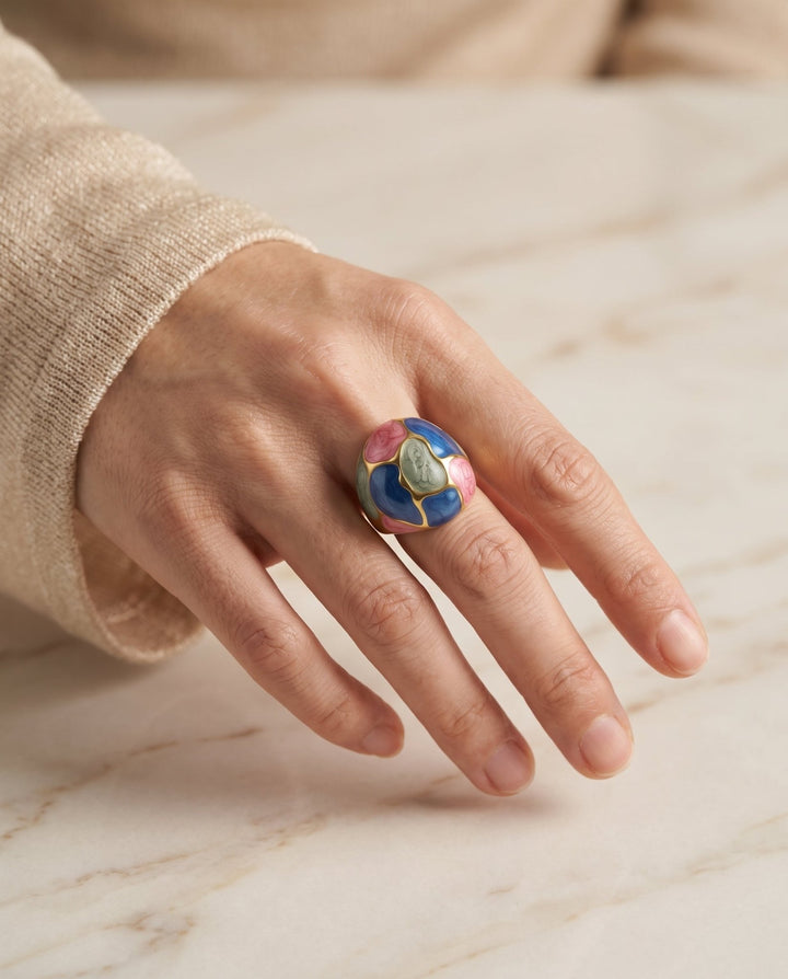 Color Block Dome Ring - iceandgold