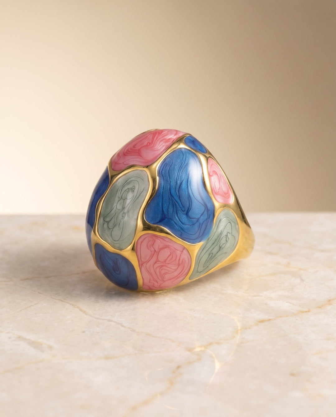 Color Block Dome Ring - iceandgold