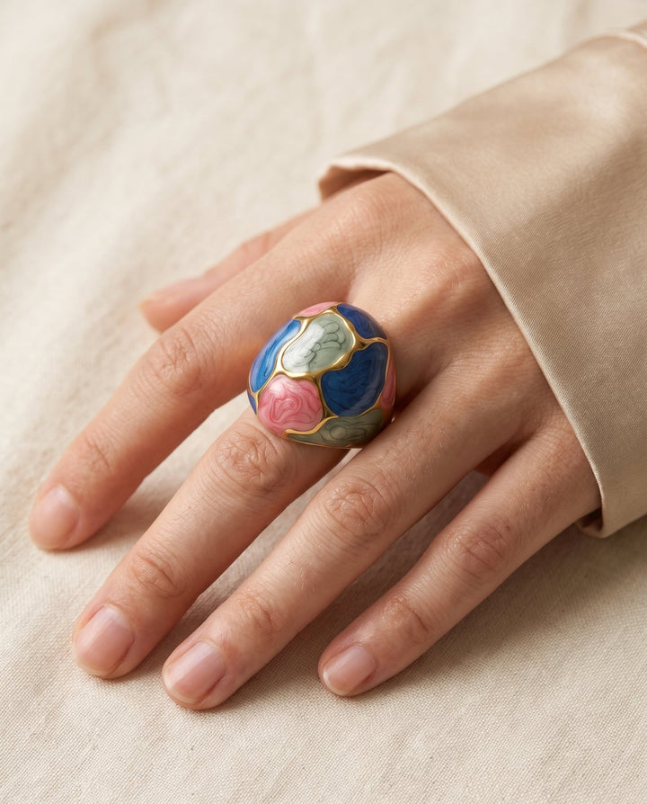 Color Block Dome Ring - iceandgold