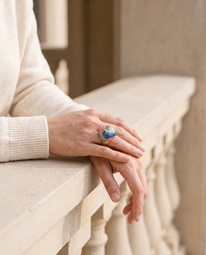Color Block Dome Ring - iceandgold