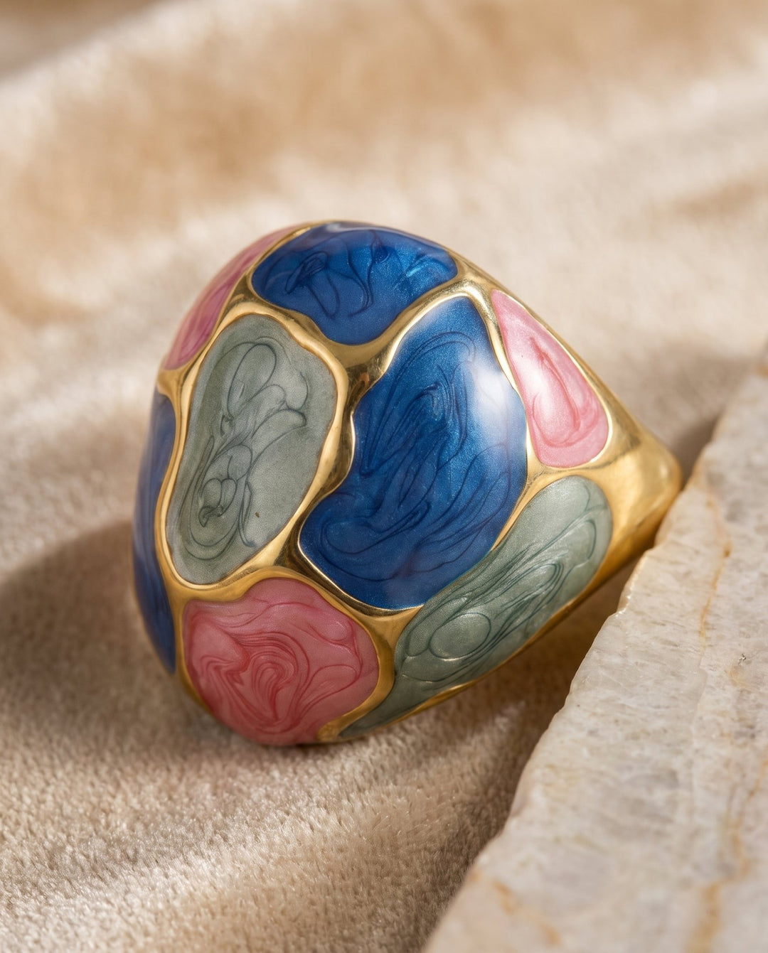 Color Block Dome Ring - iceandgold
